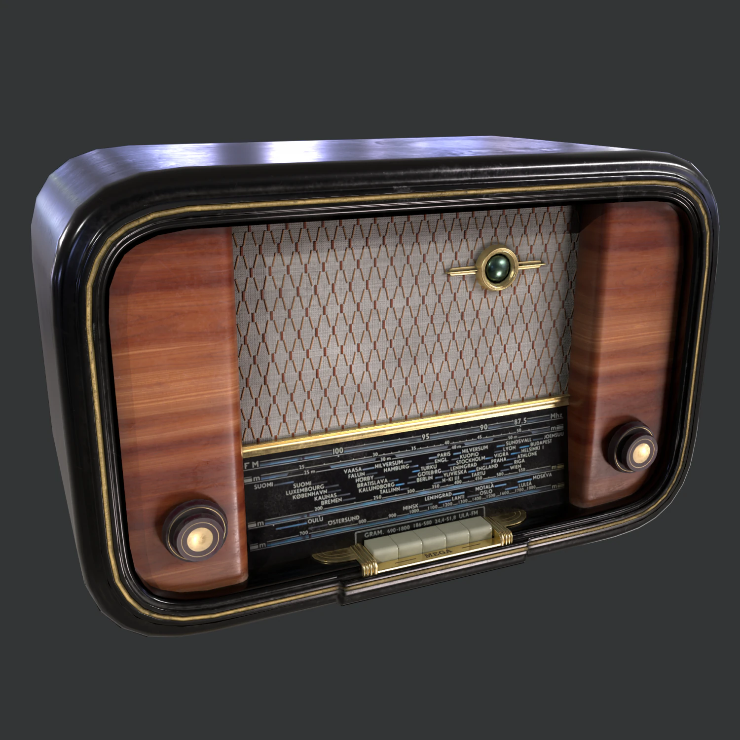 Retro Radio 3D Model .c4d .max .obj .3ds .fbx .stl .blend 