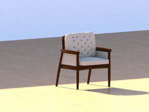 3d modern wood chair 3D Model