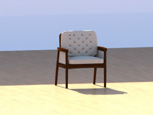 3d modern wood chair 3D Model