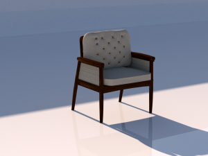 3d modern wood chair 3D Model