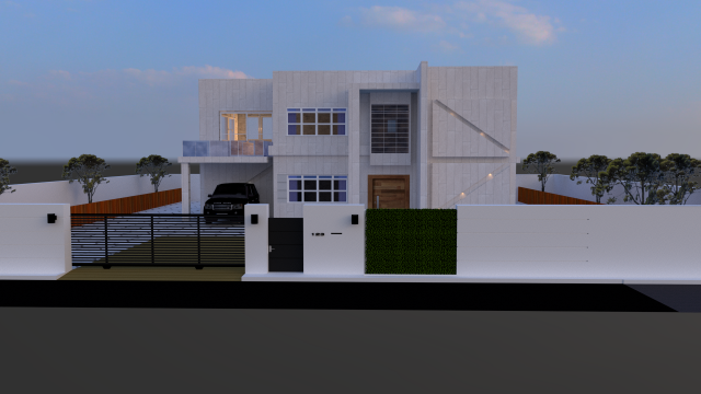 3d modern house 3D Модель .c4d .max .obj .3ds .fbx .stl .blend 