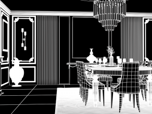 New classic dining room 3D Модель