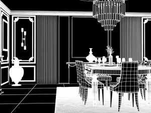New classic dining room 3D Model