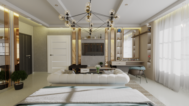 Modern bedroom dressing 3D Model .c4d .max .obj .3ds .fbx .stl .blend 