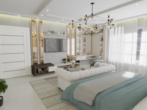 Modern bedroom dressing 3D Model