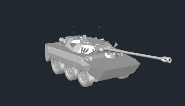 AMX10 wheeled tank Modello 3D .c4d .max .obj .3ds .fbx .stl .blend 