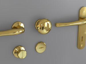 3D door handles set brass Modèle 3D