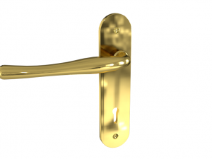 3D door handles set brass Modelo 3D