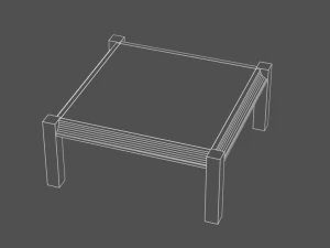 3D vintage living room table 3D Model