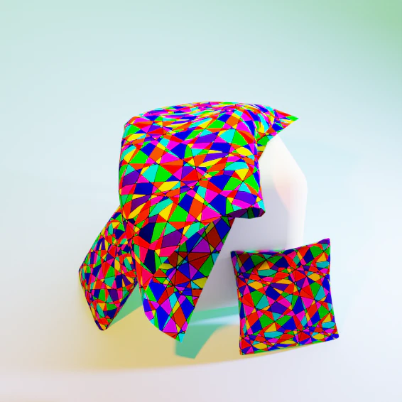 Colorful mosaic fabric DM 01 CG Textures .c4d .max .obj .3ds .fbx .stl .blend 