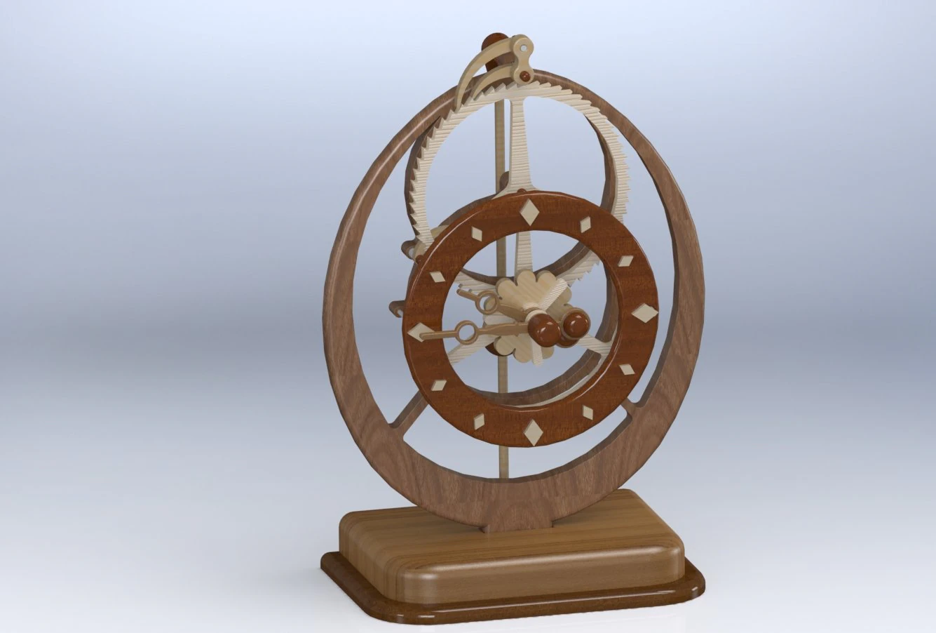Electromagnetic Gear Clock 3D Print Model .c4d .max .obj .3ds .fbx .stl .blend 