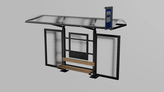 Bushaltestelle 3D Modell .c4d .max .obj .3ds .fbx .stl .blend 