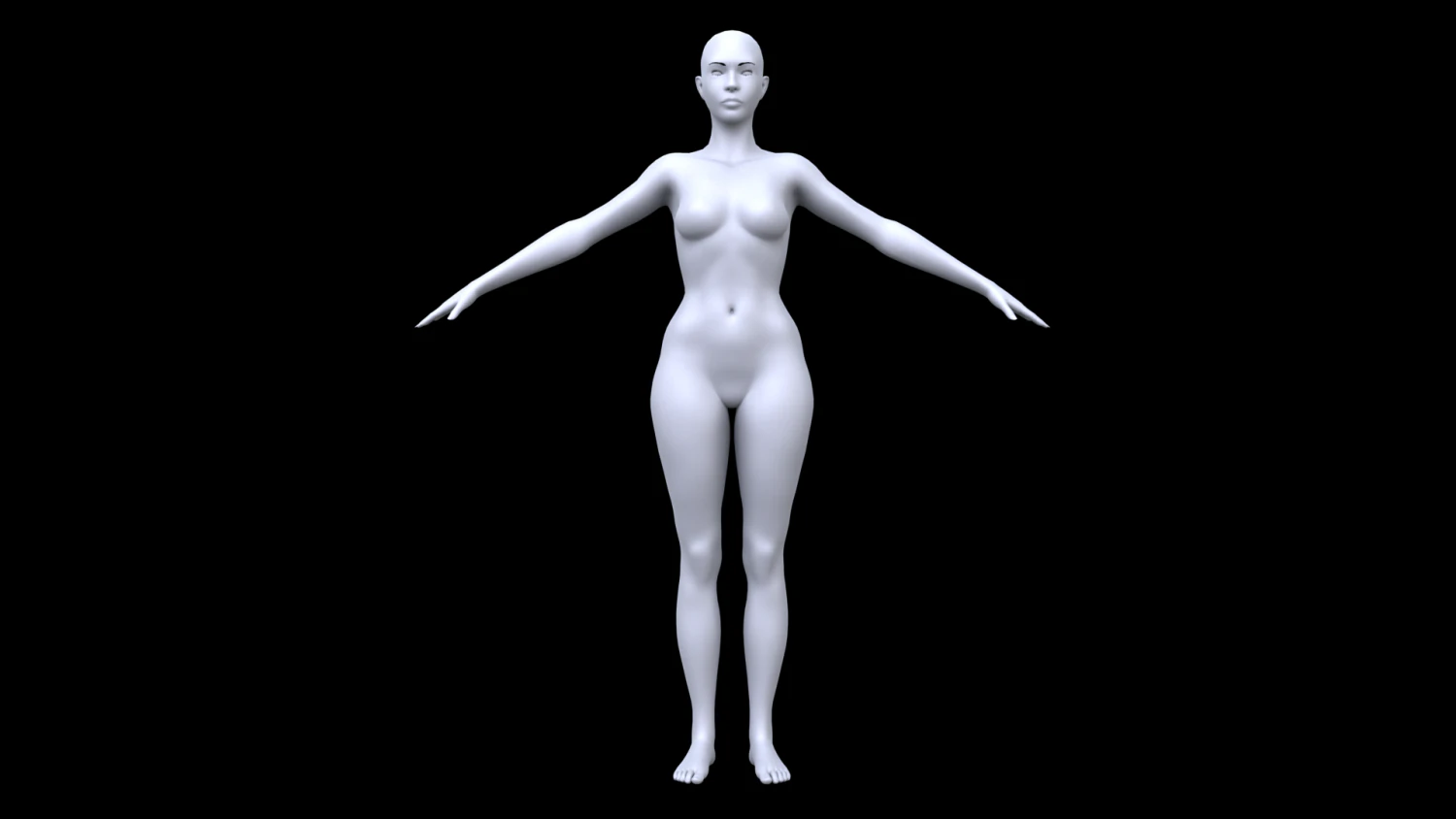 Base mesh female 3D Model .c4d .max .obj .3ds .fbx .stl .blend 