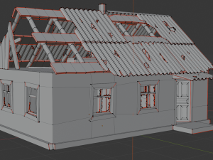 Old Village House Destroyed Modelo 3D