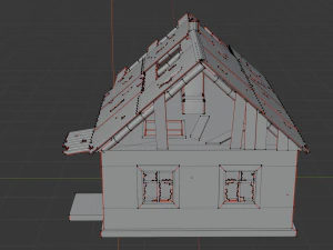 Old Village House Destroyed 3D Model