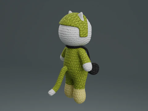 Toy cat warrior of the armed forces of Ukraine model 3D Model