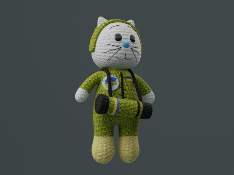 Toy cat warrior of the armed forces of Ukraine model 3D 模型