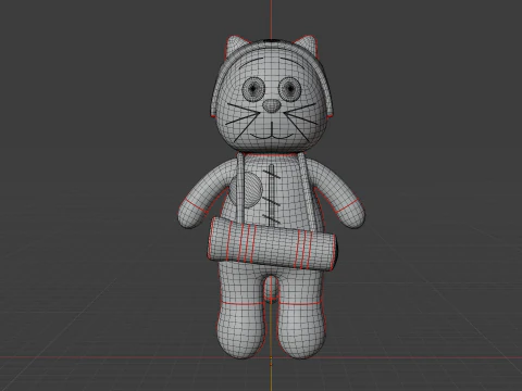 Toy cat warrior of the armed forces of Ukraine model 3D Model