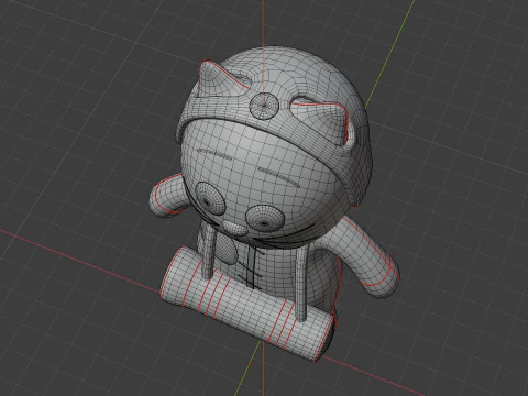 Toy cat warrior of the armed forces of Ukraine model 3D Model
