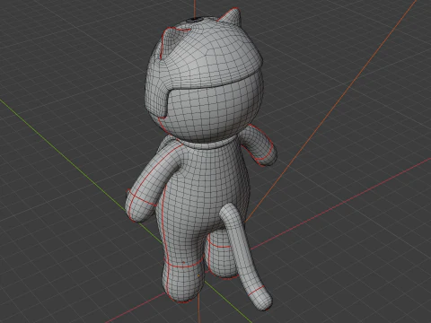 Toy cat warrior of the armed forces of Ukraine model 3D Model