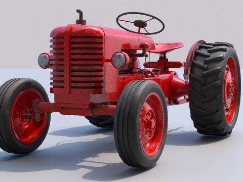 Old farm tractor Modèle 3D