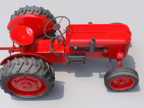 Old farm tractor 3D Model