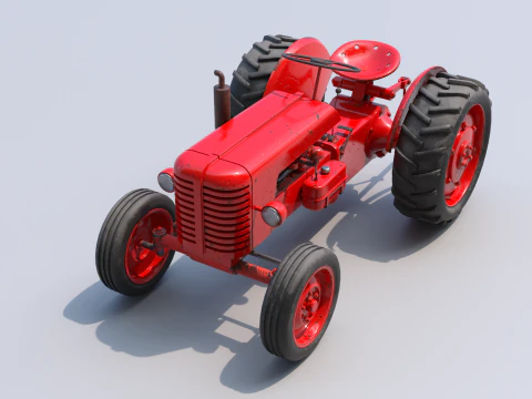 Old farm tractor 3D Model