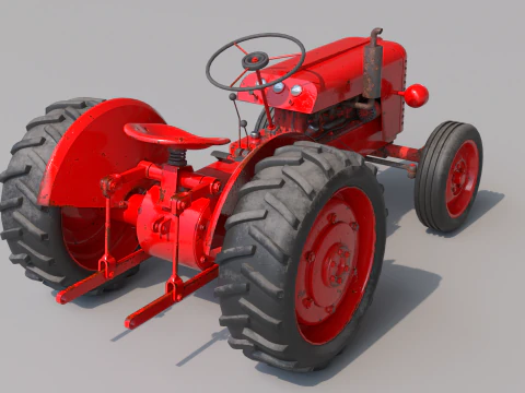 Old farm tractor 3D Model