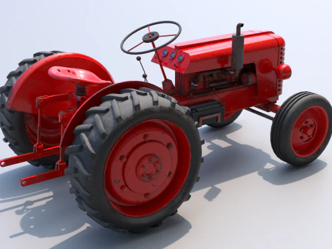 Old farm tractor 3D Model