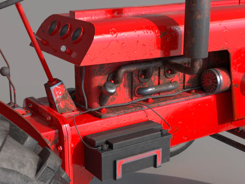Old farm tractor 3D Model