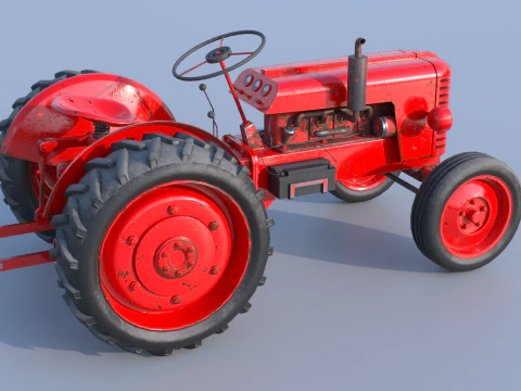 Old farm tractor 3D Model