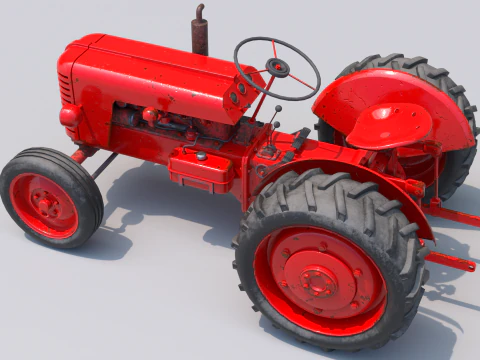 Old farm tractor 3D Model