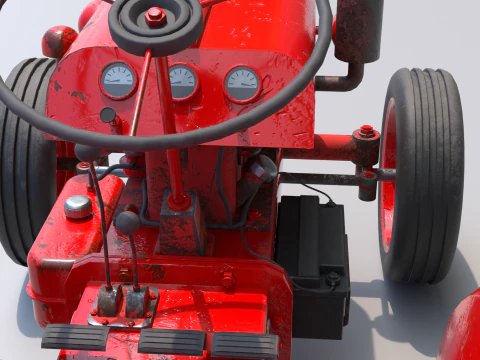 Old farm tractor 3D Model