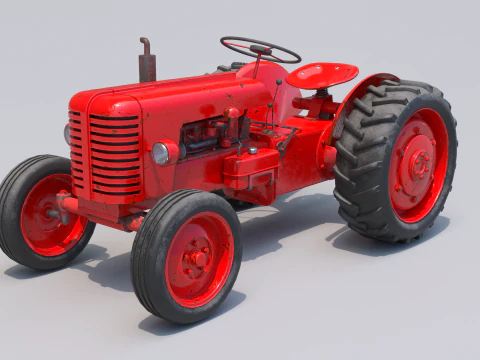 Old farm tractor 3D Model