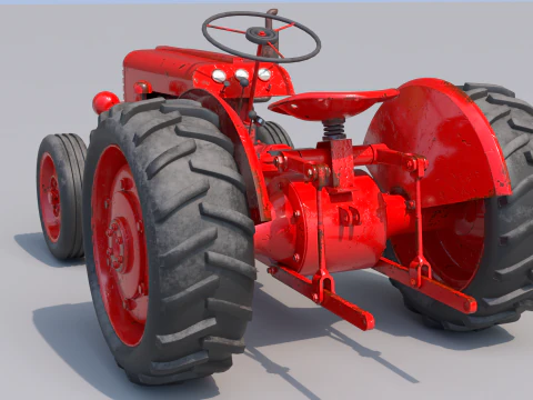 Old farm tractor 3D Model