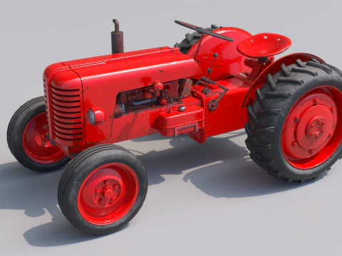Old farm tractor 3D Model