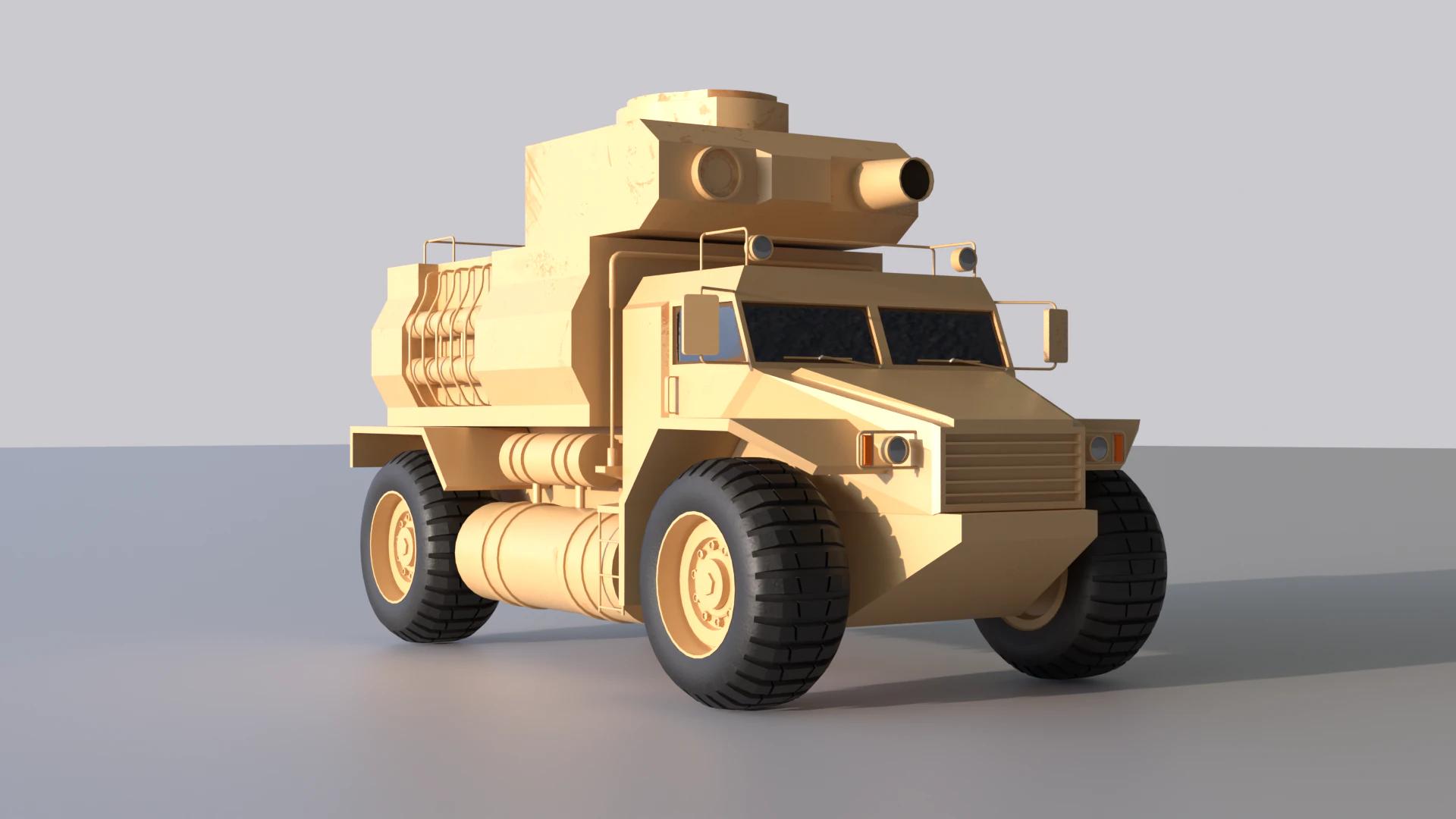 Military truck low-poly 3D Model .c4d .max .obj .3ds .fbx .stl .blend 