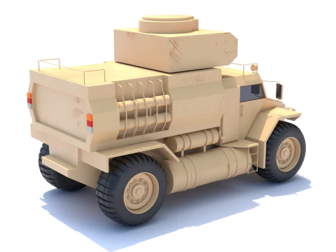 Military truck low-poly 3D Model