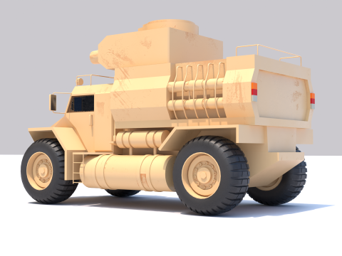 Military truck low-poly Model 3D