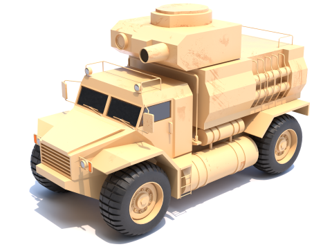 Military truck low-poly Model 3D