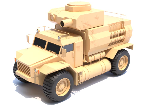 Military truck low-poly 3D Model