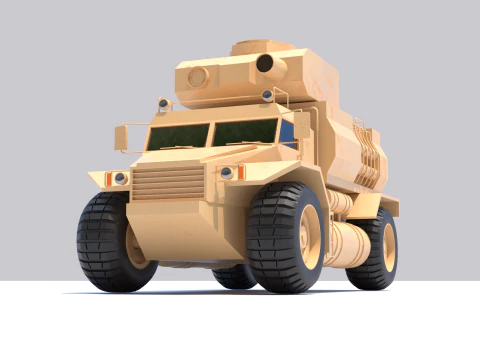 Military truck low-poly 3D Model