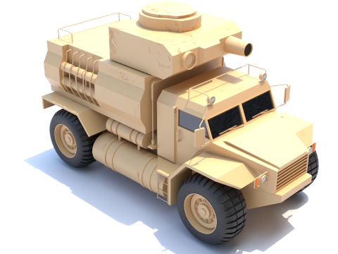 Military truck low-poly Model 3D
