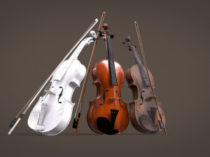 Violin Game ready 3D Model