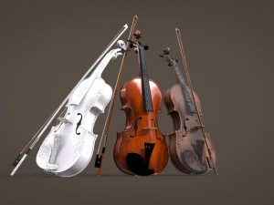 Juego de viol&iacute;n listo Modelo 3D