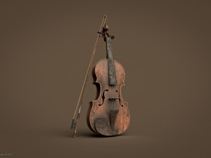 Violin Game ready Modelo 3D