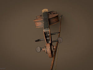 Violin Game ready Modelo 3D