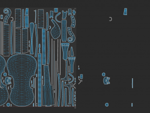 Violin Game ready Modelo 3D