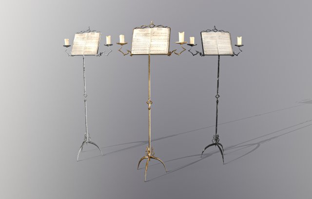 Music stand Game ready 3Dモデル .c4d .max .obj .3ds .fbx .stl .blend 