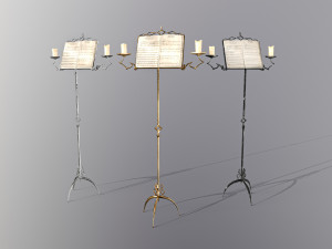 Music stand Game ready 3D Model